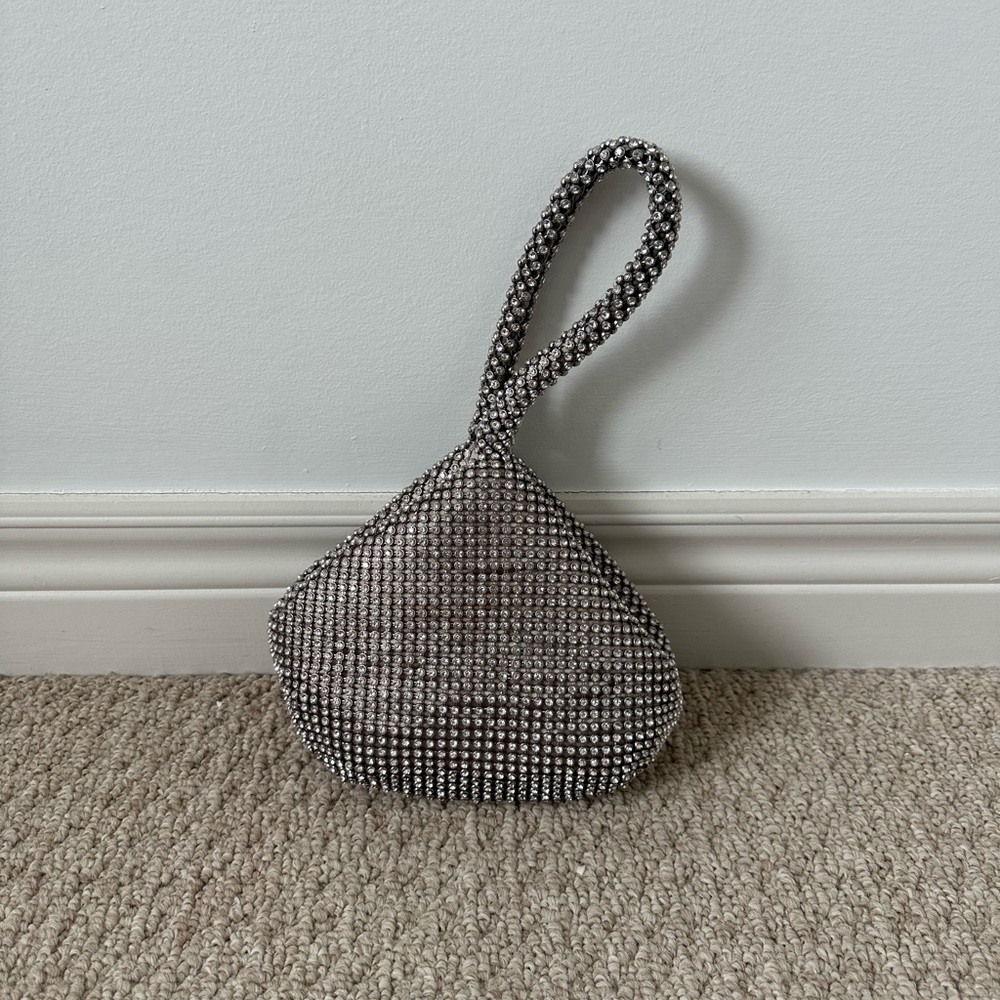ever new rhinestone beaded evening bag